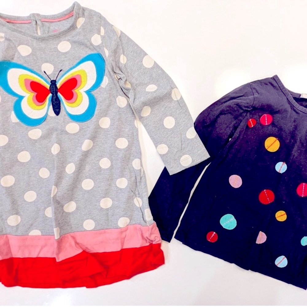 Mini Boden Felt Appliqué - Butterfly Dress and Dot Top - 4t